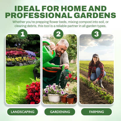 🌟Hot Sale! 🍃Multi-Tine Carbon Steel Garden Cultivator Rake – 5/6/7/8 Teeth Options Available