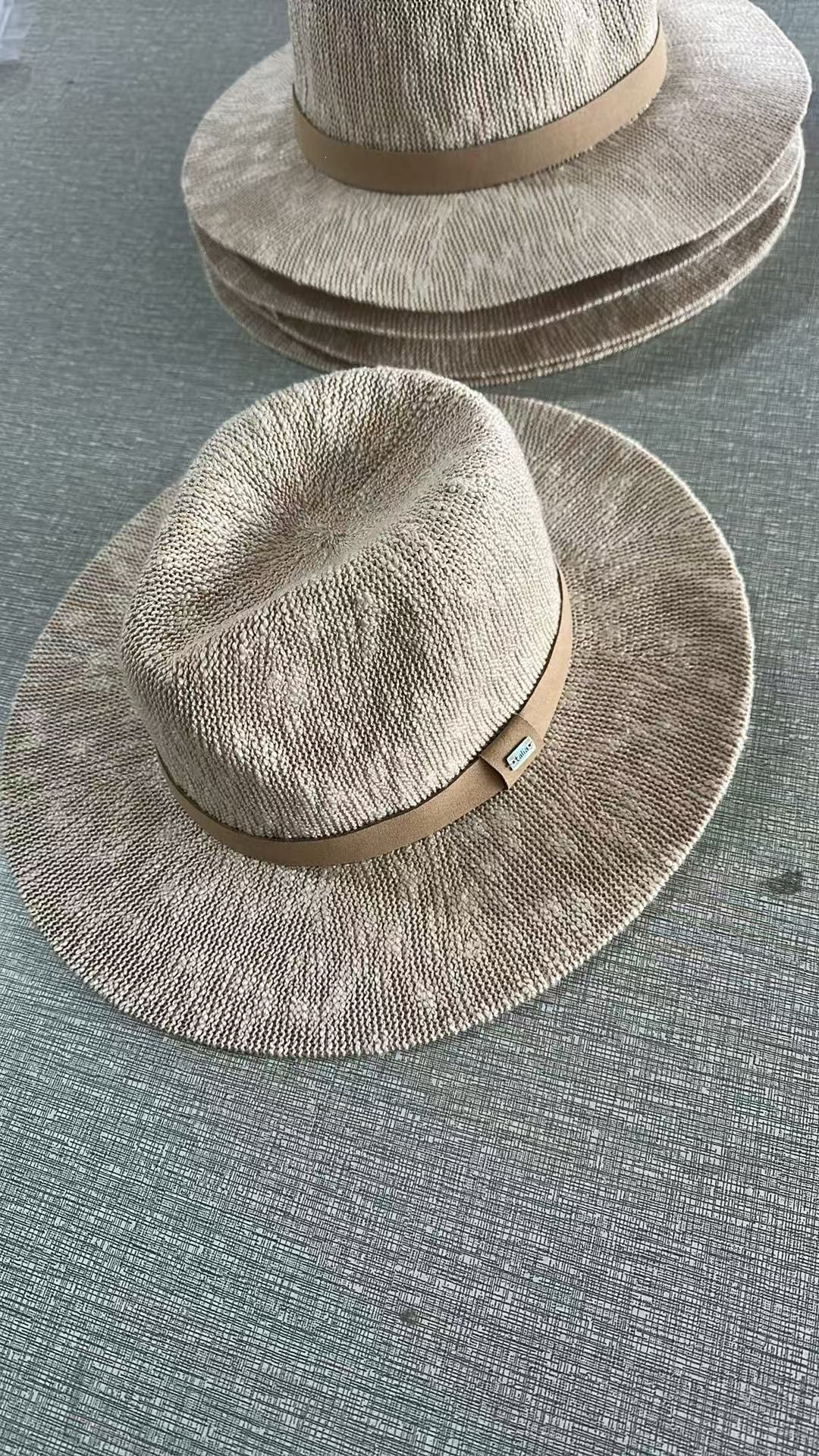 Foldable Women's Knit Fedora – Shape-Retaining Travel Beach Hat