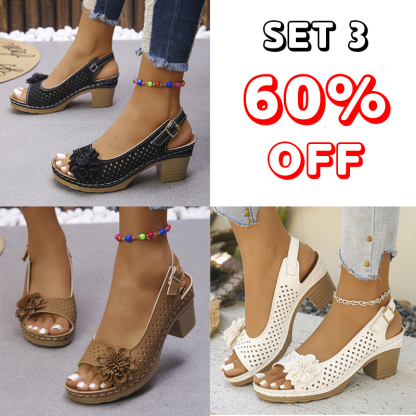 🔥Best Seller-Last Day Sale 60% OFF🔥 Buckled Square Heel Sandals for Women