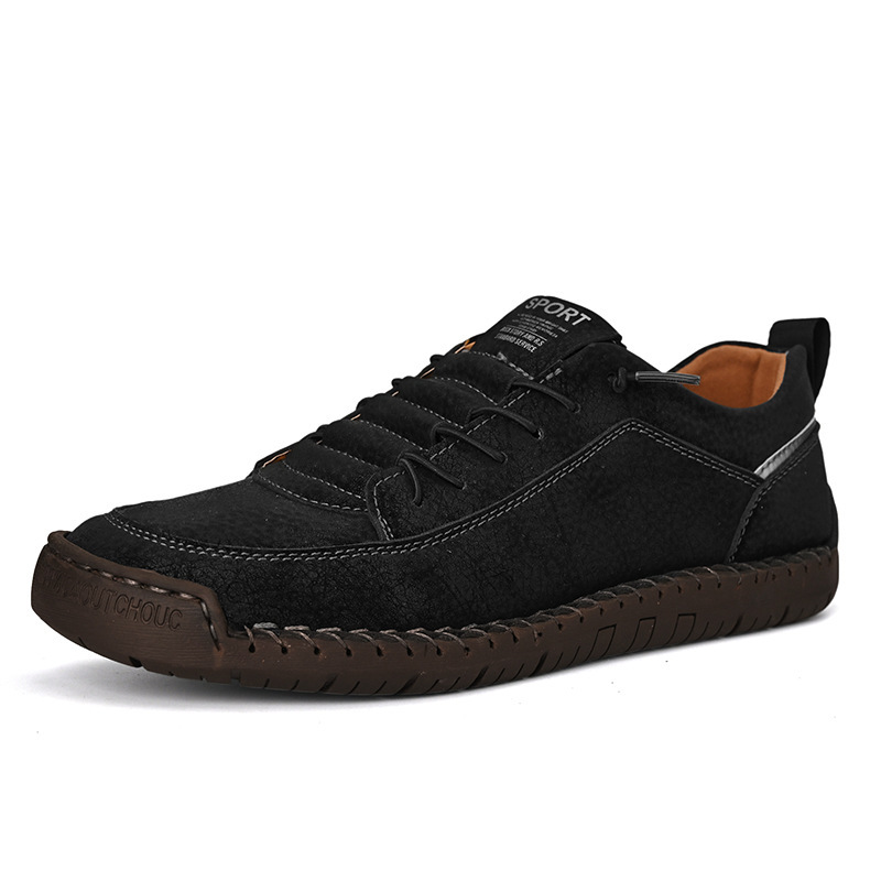 MEN'S LOW-TOP SOFT-SOLED LEATHER SLIP-ON SHOES