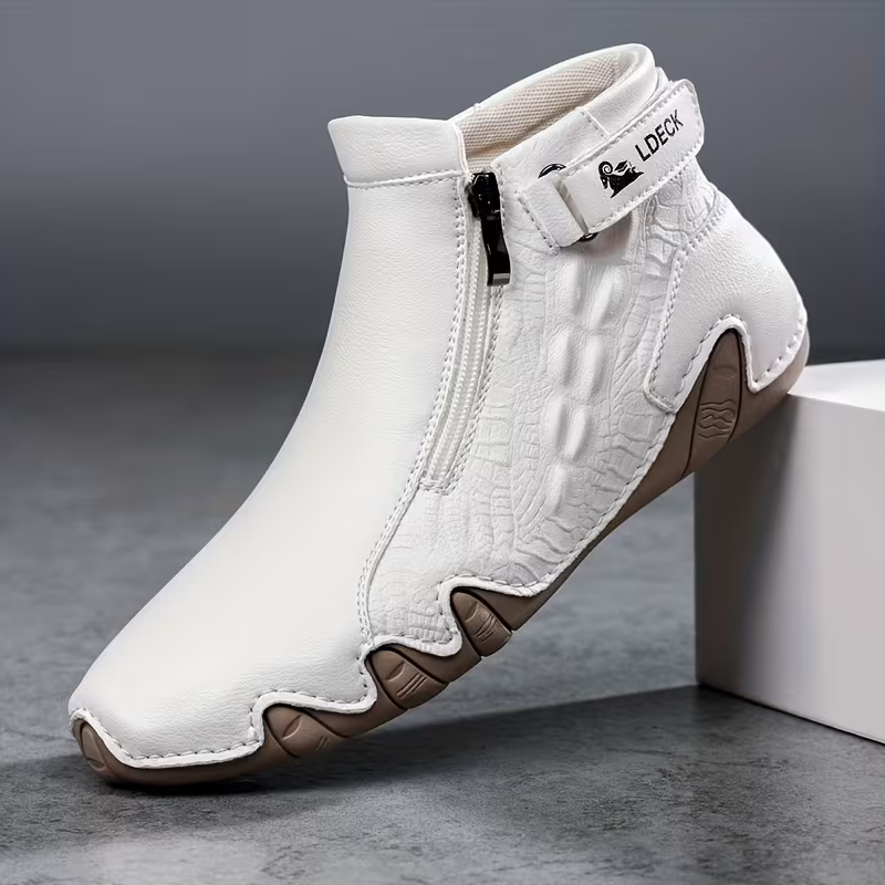 🎁LAST DAY 70% OFF🎁-Men's Retro Casual Shoes & Boots - Lightweight Comfort Walking Boots with Easy Zipper & Slip-On Design, Wear-Resistant Rubber Sole, All-Season Versatile Footwear