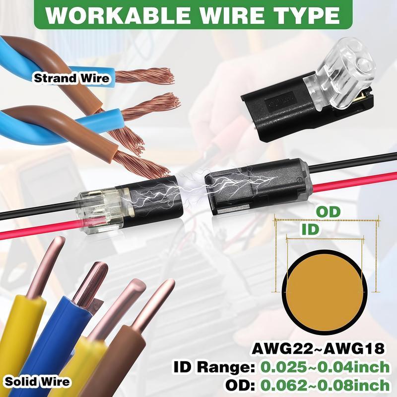 🔥Time-Limited Offer -🔌2-Pin Solderless Wire Connector – Compact Plug for LED Strips & 18–22 AWG Cables