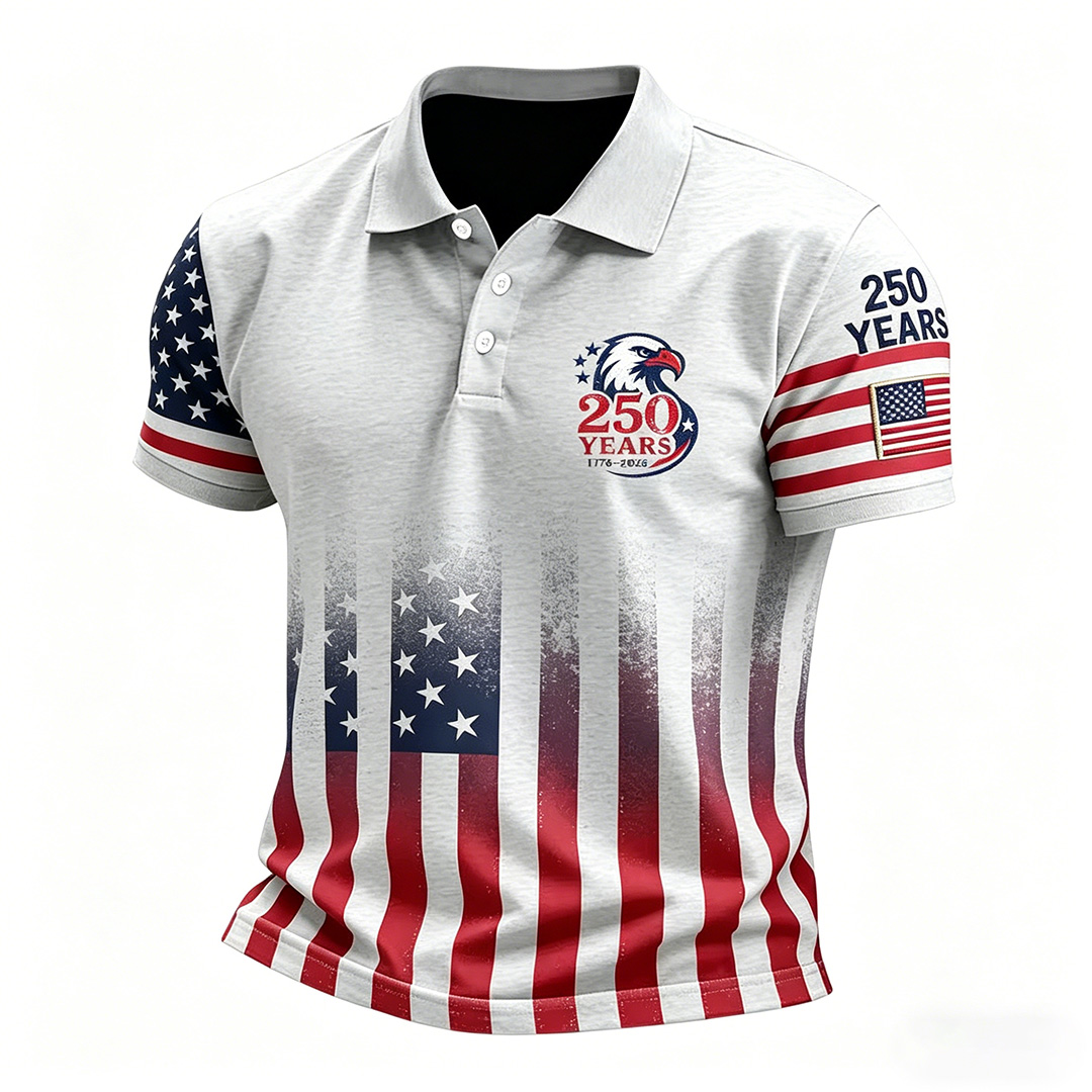 Men's American 250th Anniversary Casual Short-Sleeve Polo Shirt