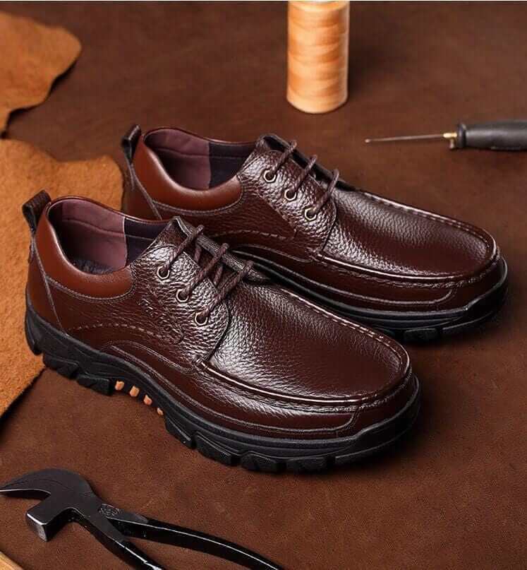 Christmas Sale⛄--40% OFF 🎁Mens Waterproof Non Slip Soft Sole Casual Genuine Leather Oxfords