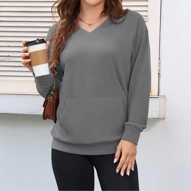 💥Women's Hatless V-Neck Hoodie with Pockets
