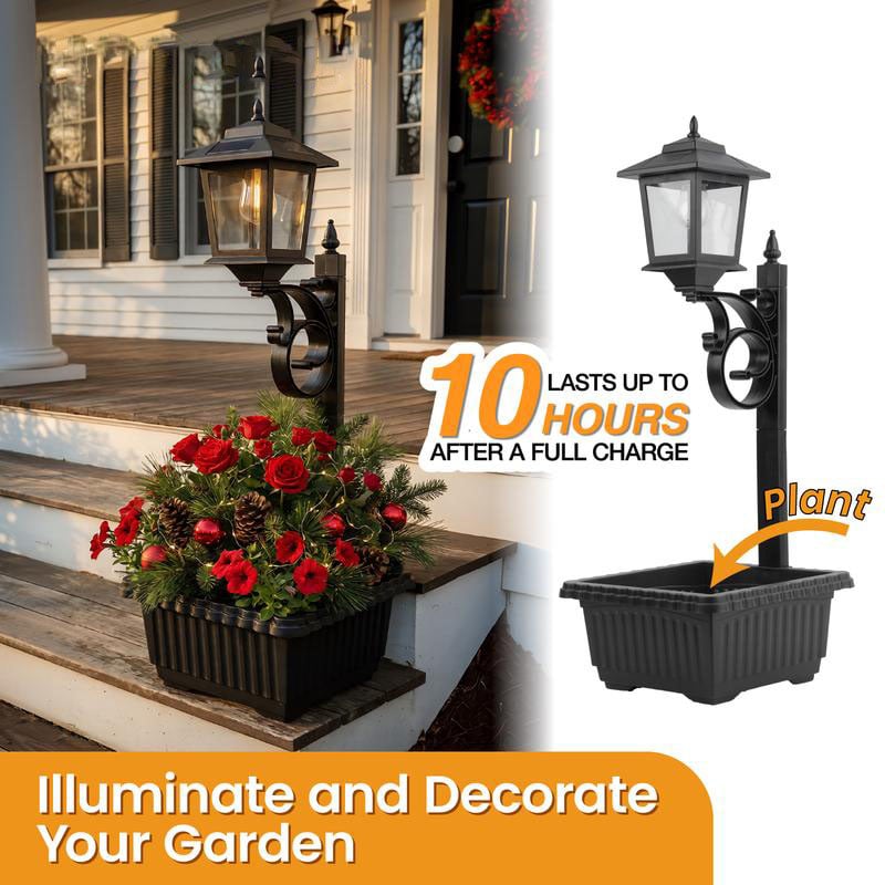 🌿 2-in-1 Solar Lamp Post with Planter