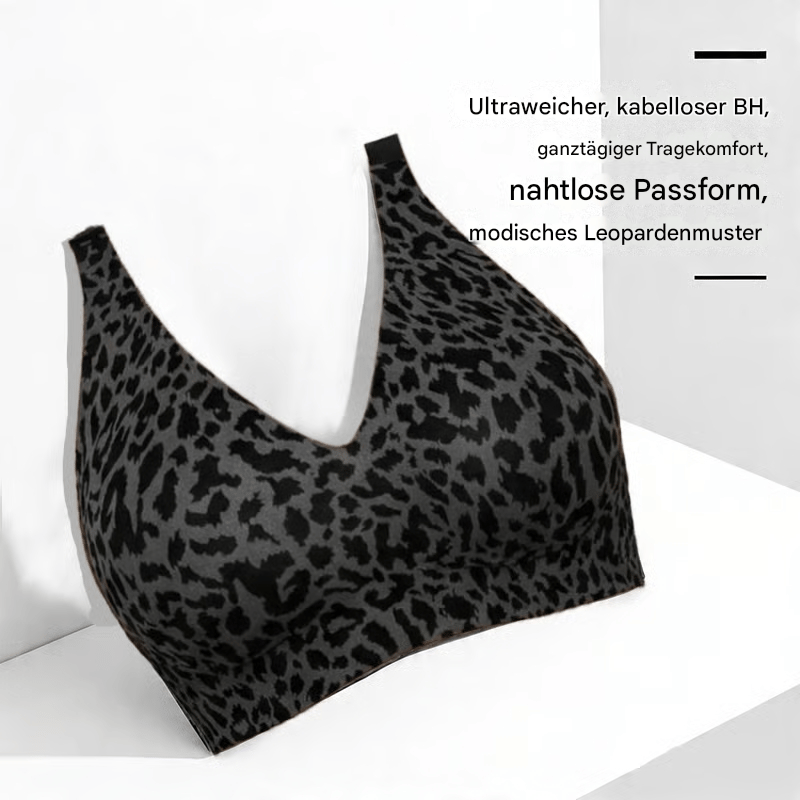 🏆🔥Ultra straffender Leopardendruck-BH ohne Bügel | Damen BH ohne Bügel👍Keine hängenden Brüste mehr