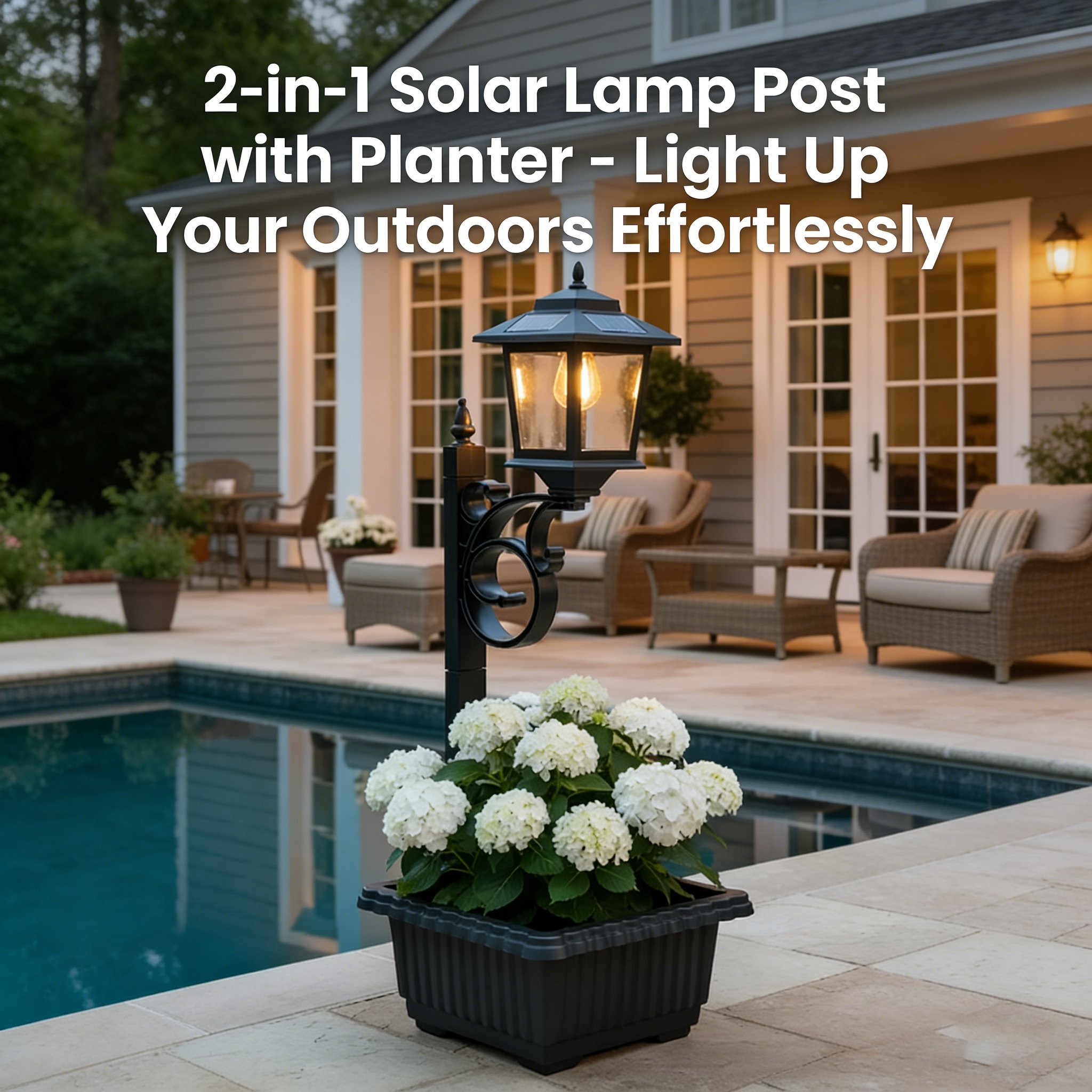 🌿 2-in-1 Solar Lamp Post with Planter