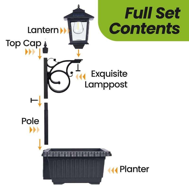 🌿 2-in-1 Solar Lamp Post with Planter