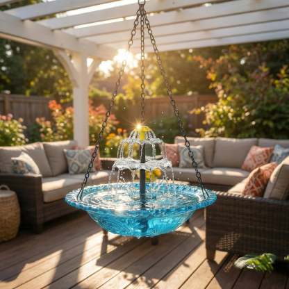 🔥🔥49% Off--Solar Cascade Hanging Bird Bath Fountain