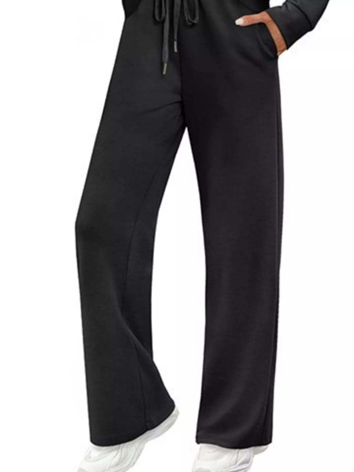 Full Size Long Sleeve Round Neck Top and Pants Set Plus Size