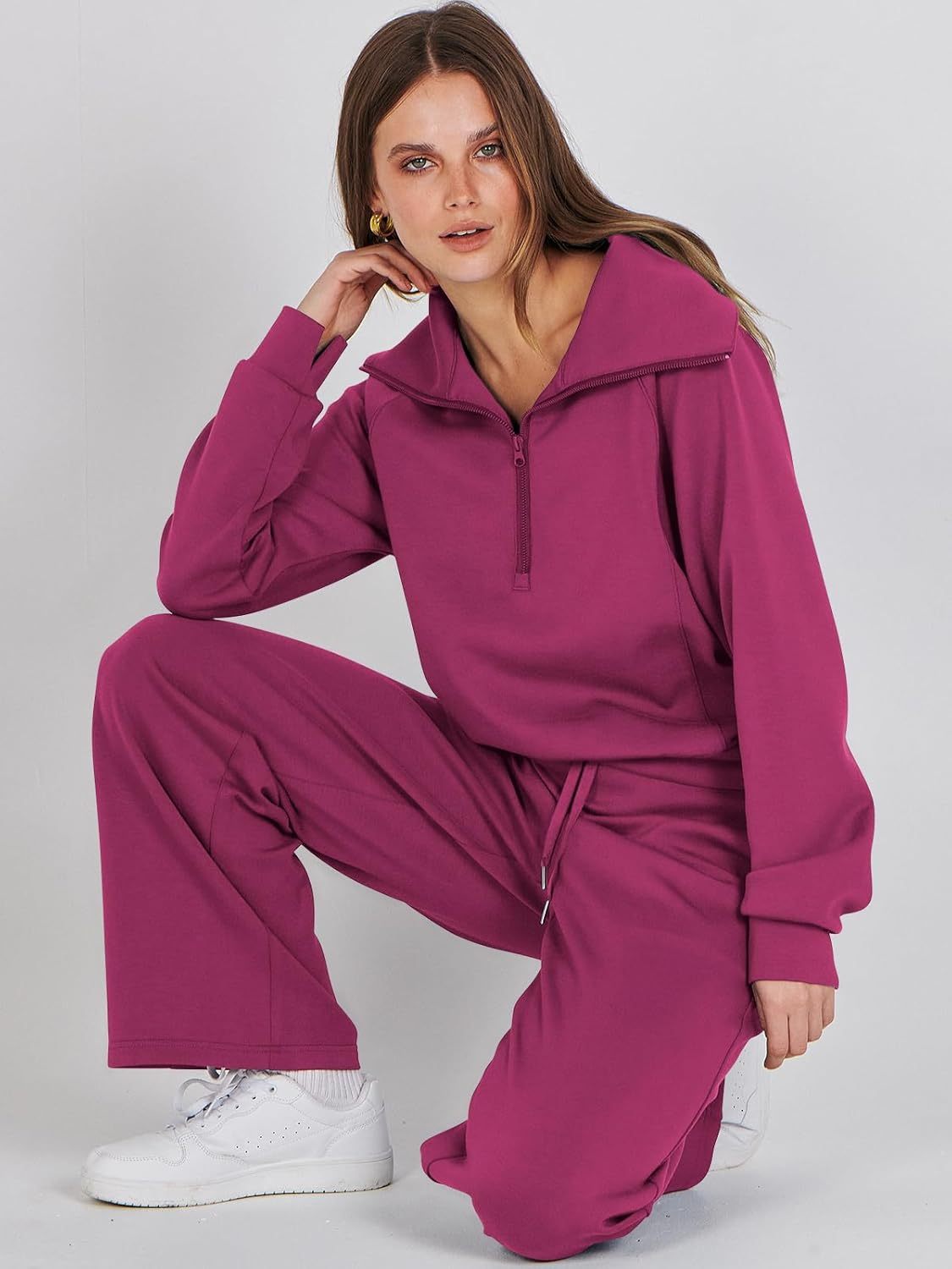 2024 Fall Trendy Outfits Oversized Two Piece Sweatsuit