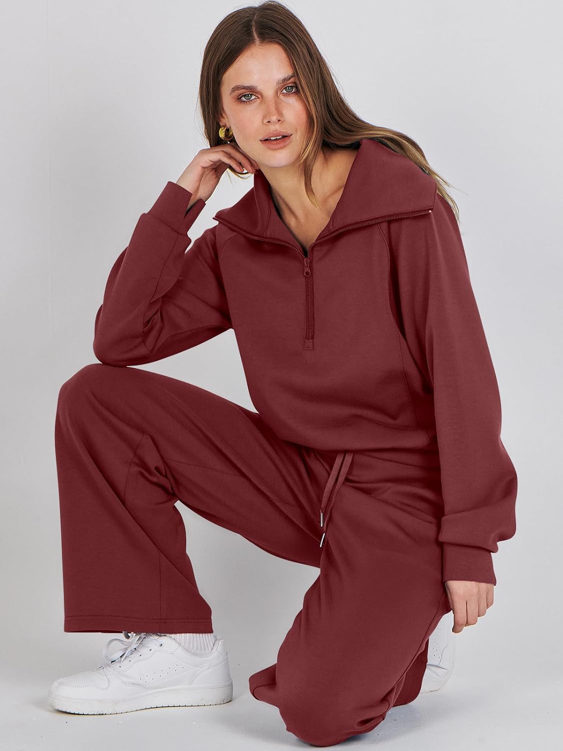2024 Fall Trendy Outfits Oversized Two Piece Sweatsuit