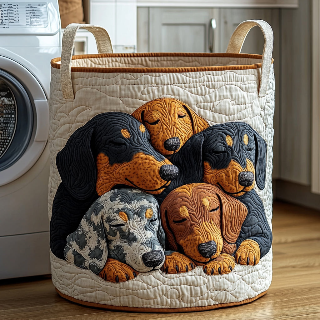 Dachshund Dream Quilted Laundry Basket NCU0LDH007