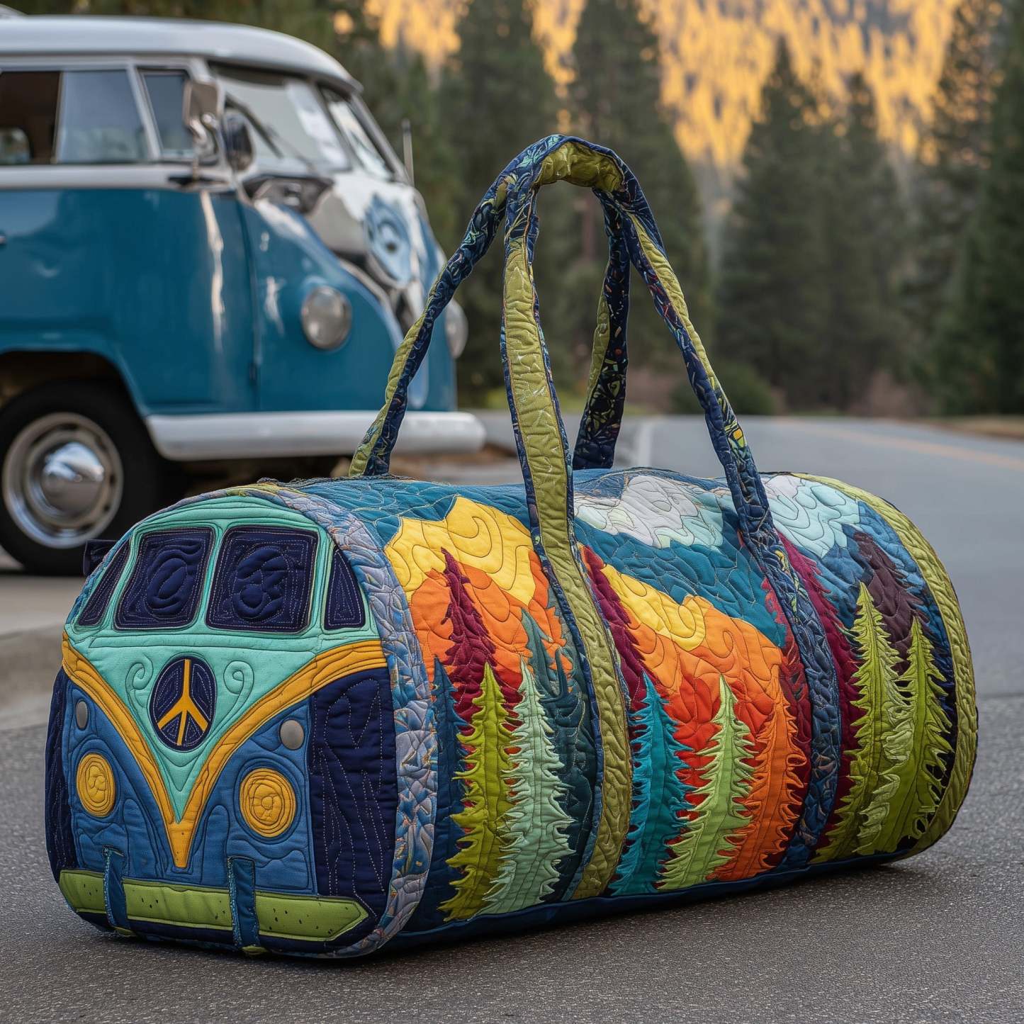 Hippie Vibe Quilted Duffle Bag GFTONL5858
