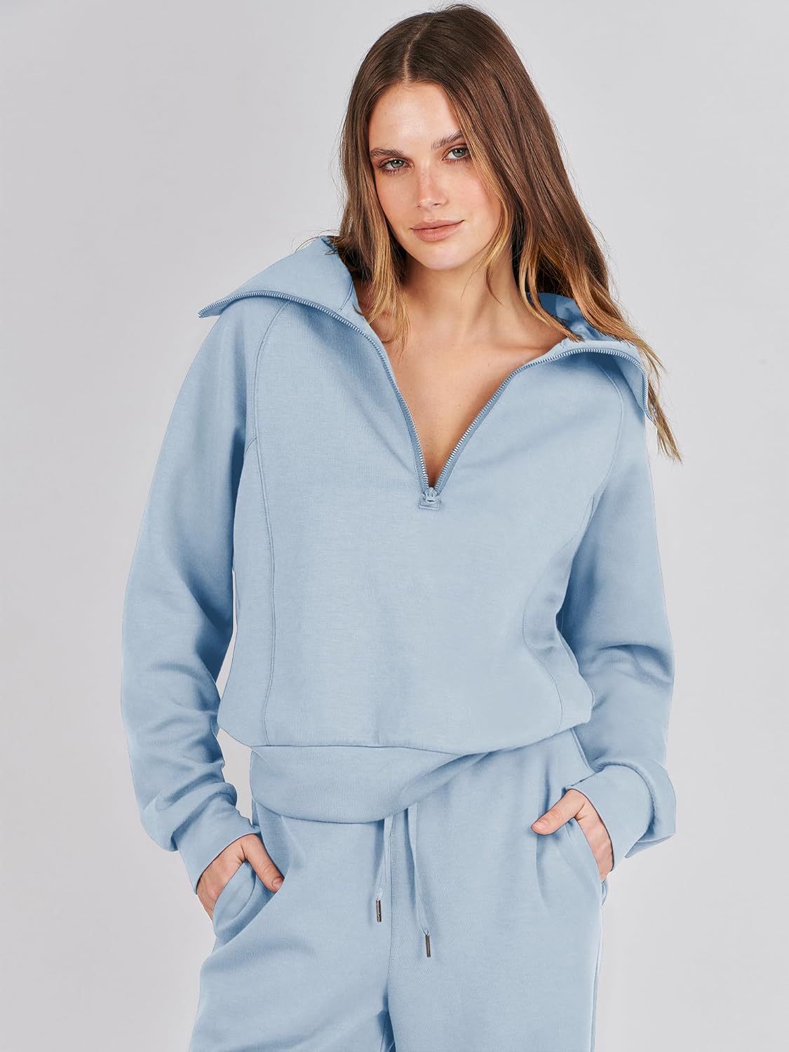 2024 Fall Trendy Outfits Oversized Two Piece Sweatsuit
