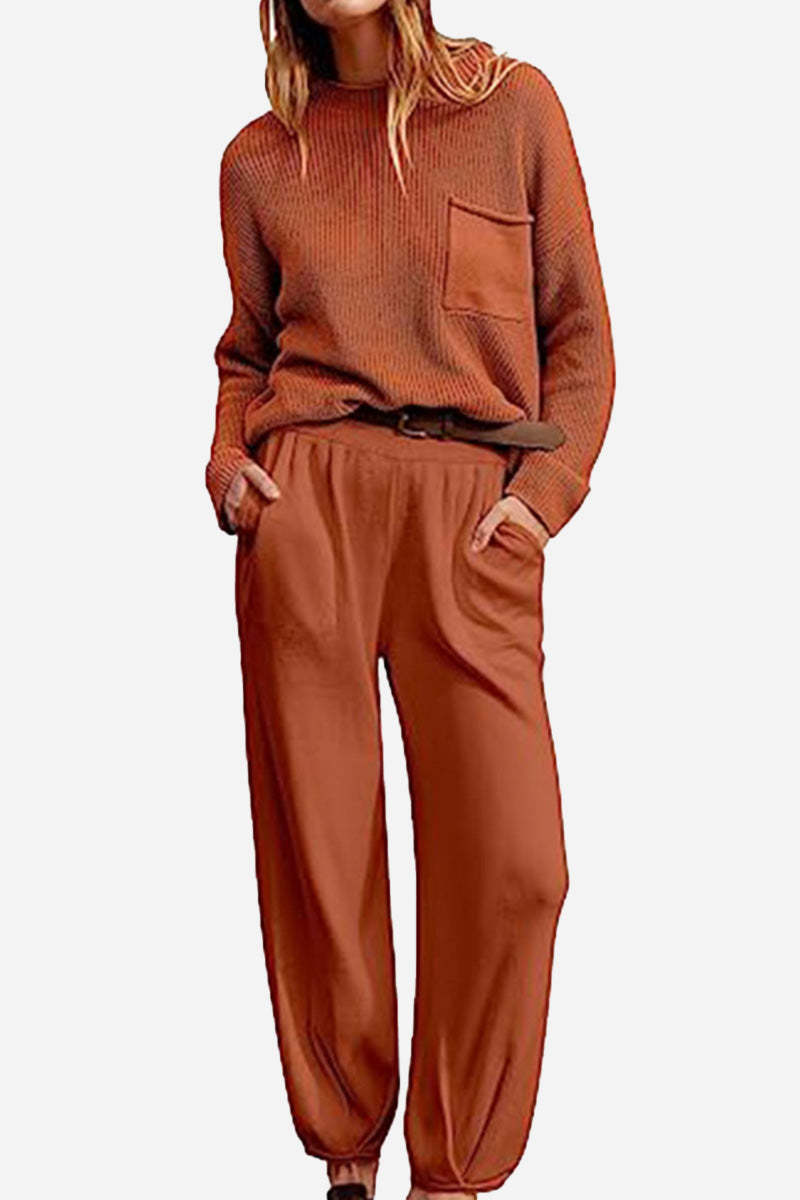 Relaxed Sweater Top And Trouser Set（Buy 2 Free Shipping)