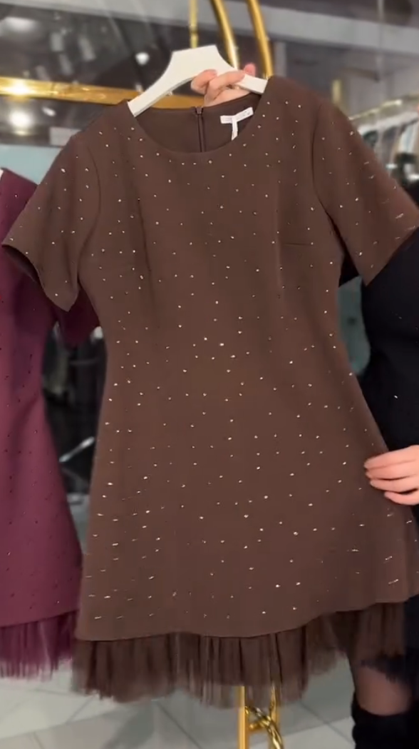 🌟Women's Lace Trim Rhinestone Pure Cotton Dress（Buy 2 Free Shipping)