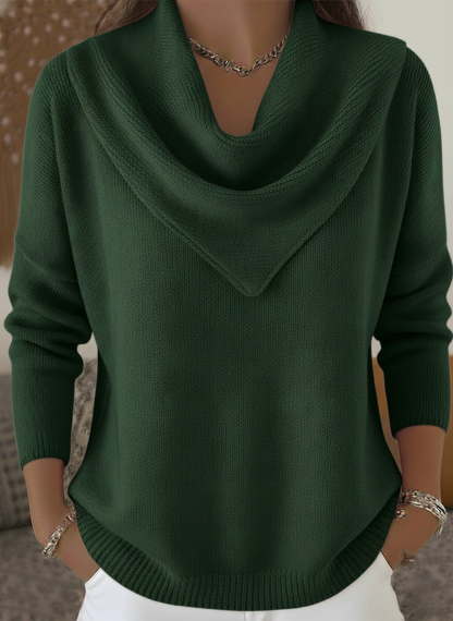Elegant Retro Soft Triangle Neck Solid Color Sweater Top（Buy 2 Free Shipping)