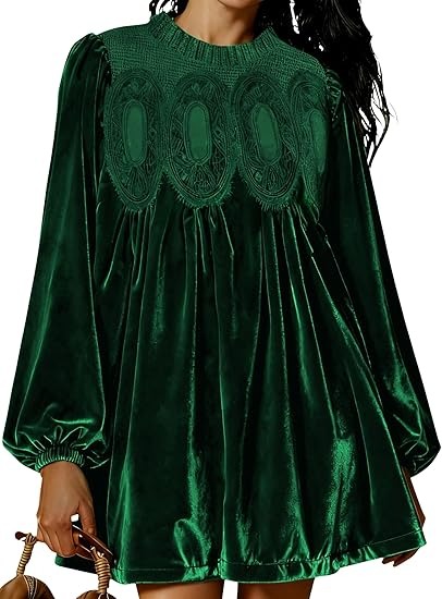 Women's Vintage Velvet Babydoll Dress (Buy 2 Free Shipping)