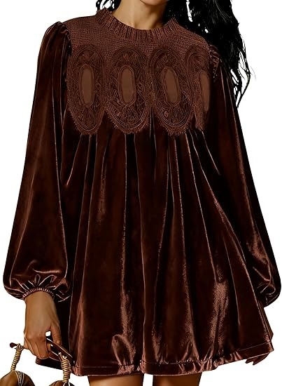 Women's Vintage Velvet Babydoll Dress (Buy 2 Free Shipping)