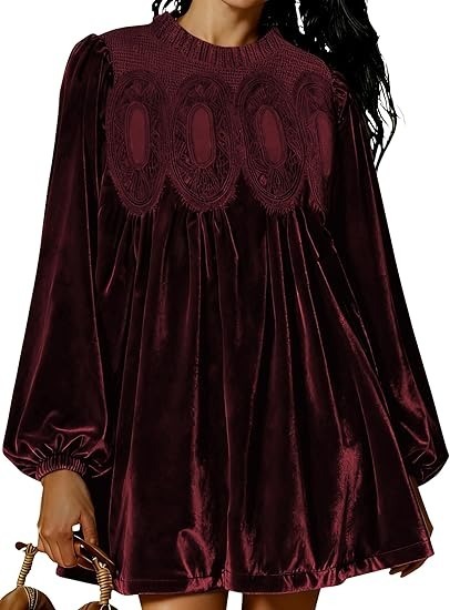 Women's Vintage Velvet Babydoll Dress (Buy 2 Free Shipping)