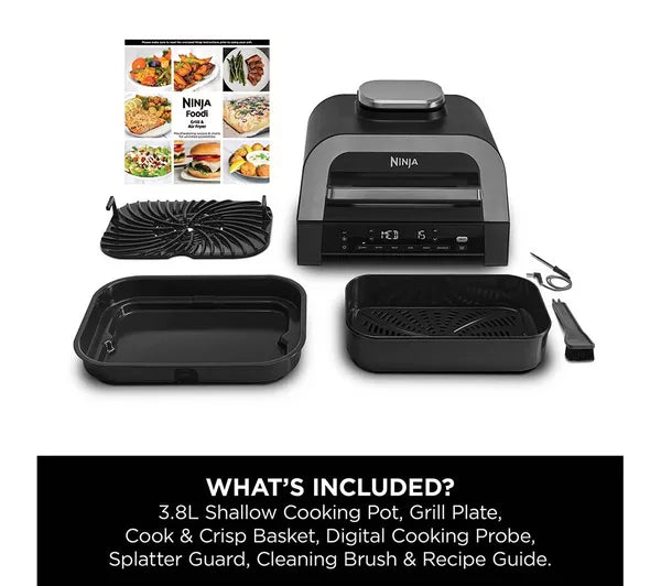 NINJA 6-in-1 MAX Indoor Grill & Air Fryer - Grey & Silver | DG551UK