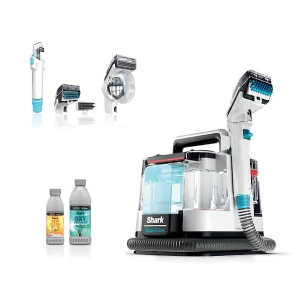 Shark StainStriker PX200 Carpet & Upholstery Cleaner Portable with 2 Tools 6oz Deep Clean Pro & 12oz OXY Multiplier Formula Navy/White for Pet Odors & Stains