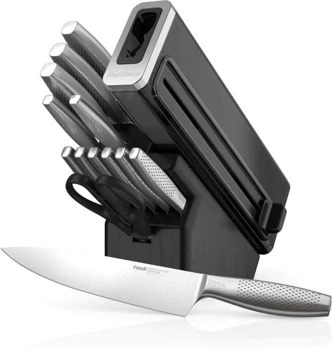 Ninja StaySharp 14-Piece Stainless Knife Set, Wood Block & Built-In Sharpener | K62014EUUK
