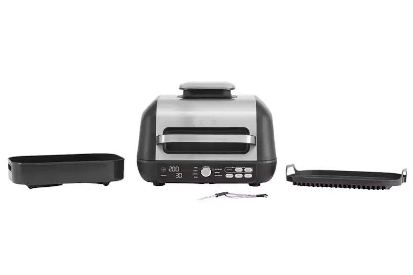 Ninja 3.8L Foodi Max Pro Health Grill, Flat Plate & Air Fryer - Black/Silver | AG651UK