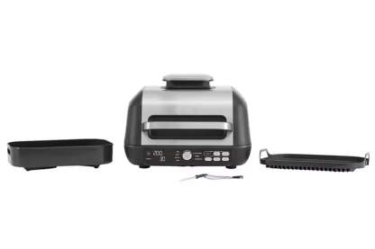 Ninja 3.8L Foodi Max Pro Health Grill, Flat Plate & Air Fryer - Black/Silver | AG651UK