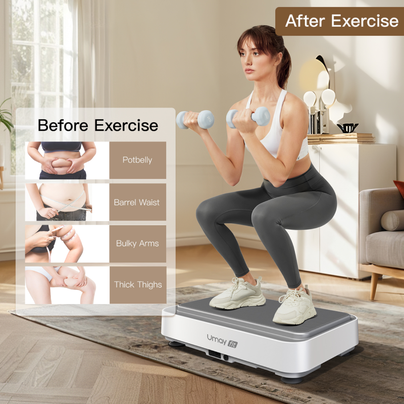 Umay V30 Vibration Plate Exercise Machine with Resistance Bands