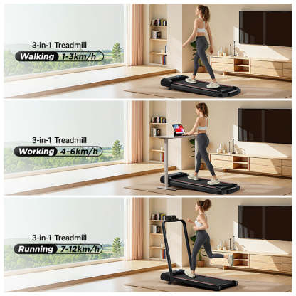Umay Smart Walking Pad, Under Desk Treadmill and 2-in-1 Incline Walking Pad Treadmill for Home Office