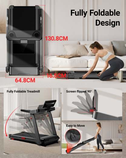 Umay L10 Foldable Treadmill 20% AUTO Incline with Pulse Sensors 14KM/H