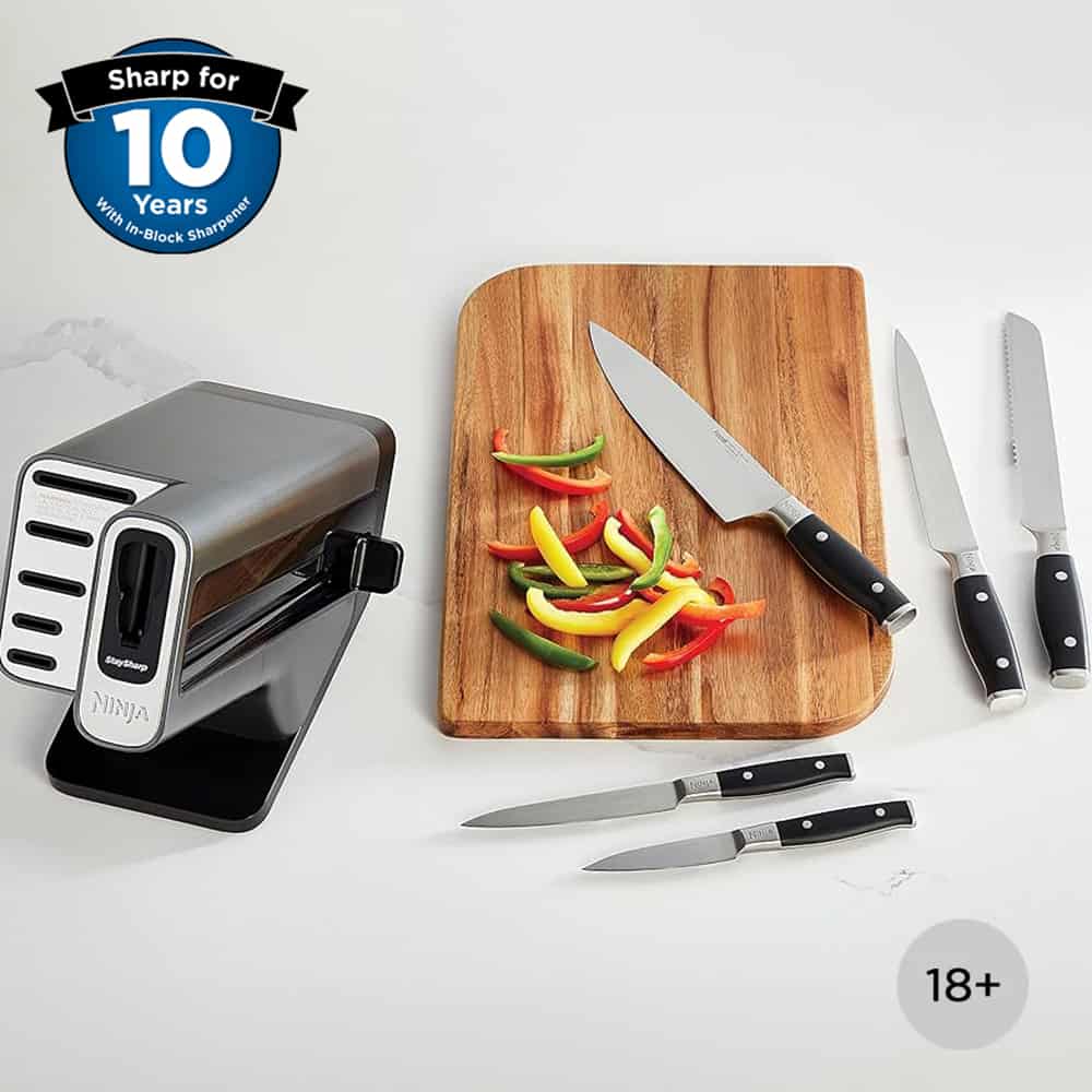 Ninja Foodi StaySharp Knife Block w/Sharpener K32005UK