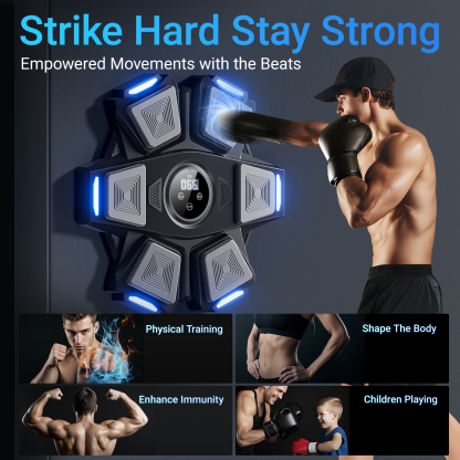 Umay Smart Music Boxing Machine, Bluetooth Interactive Punching Trainer with Boxing Gloves