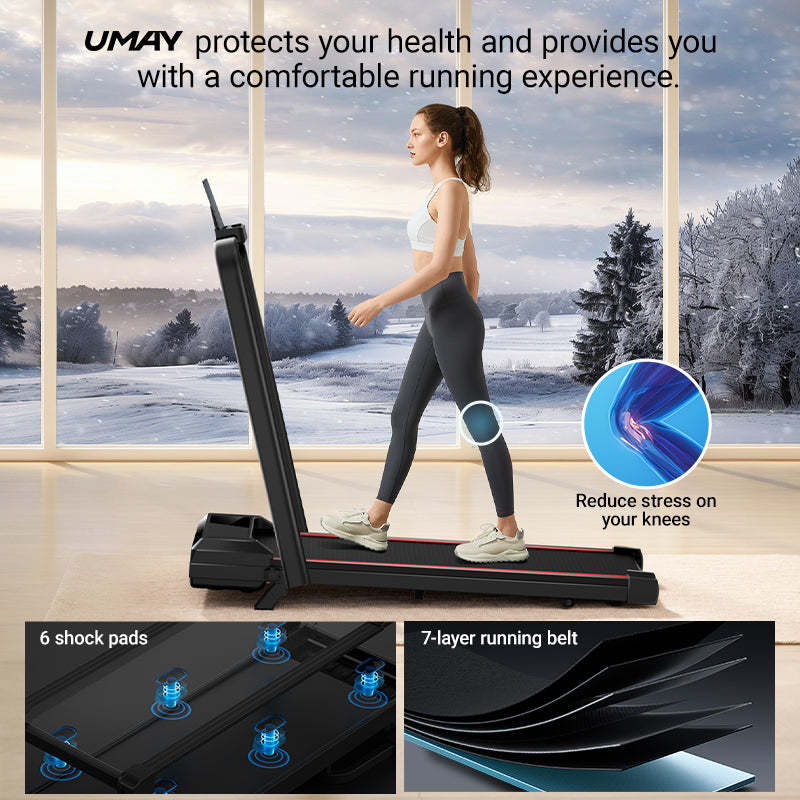 Umay Smart Walking Pad, Under Desk Treadmill and 2-in-1 Incline Walking Pad Treadmill for Home Office