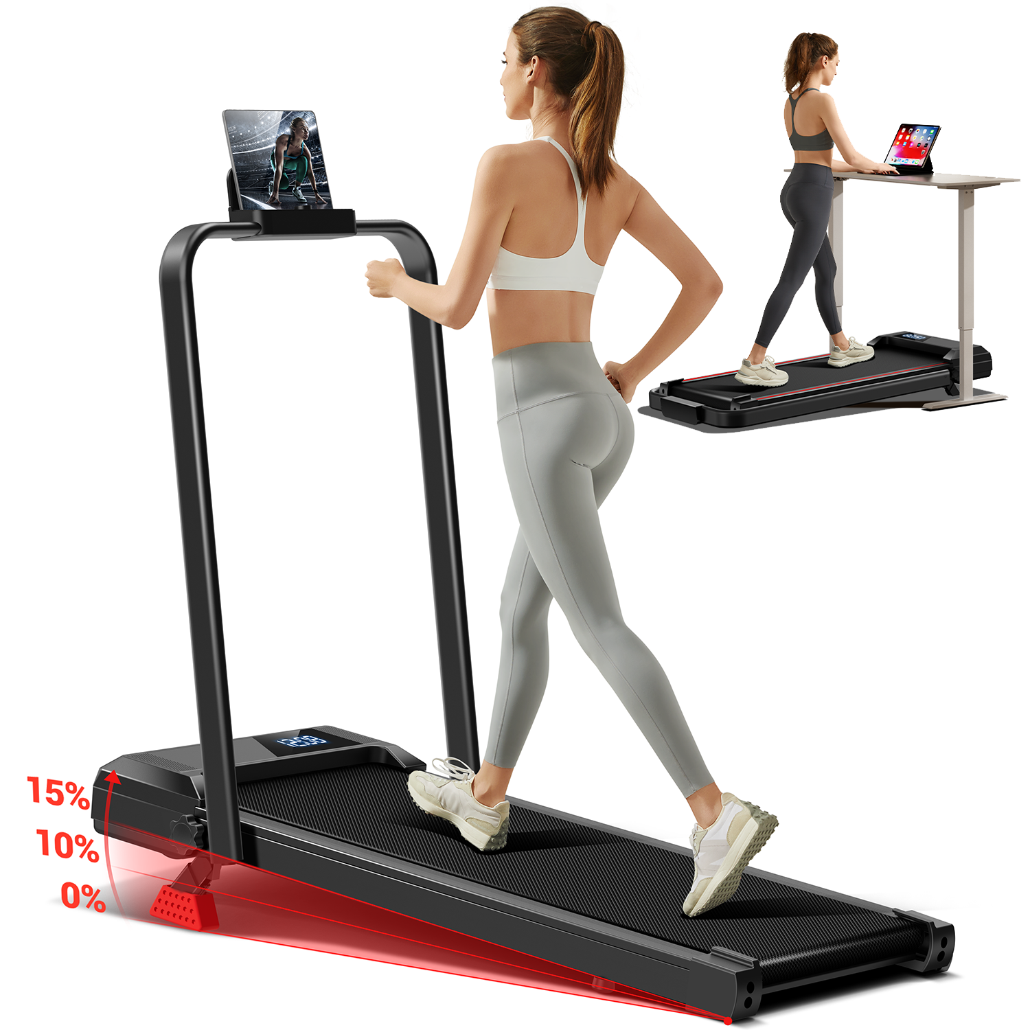 Umay CW1F 3-in-1 Foldable Walking Treadmill 12 km/h with 9%/15% Incline