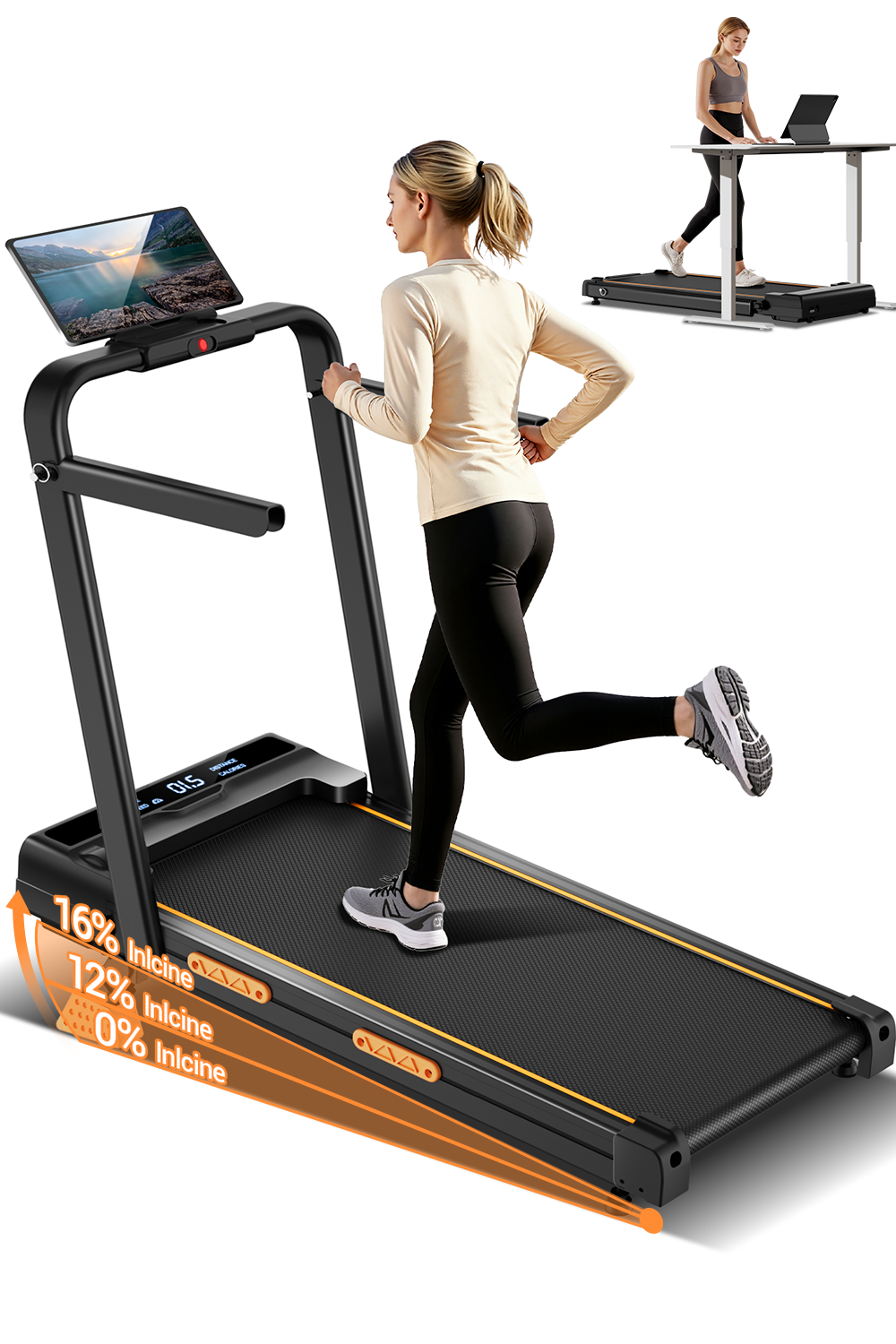 Umay X5F Folding 3-in-1 Portable Treadmill with 16% Incline Max 10 KM/H