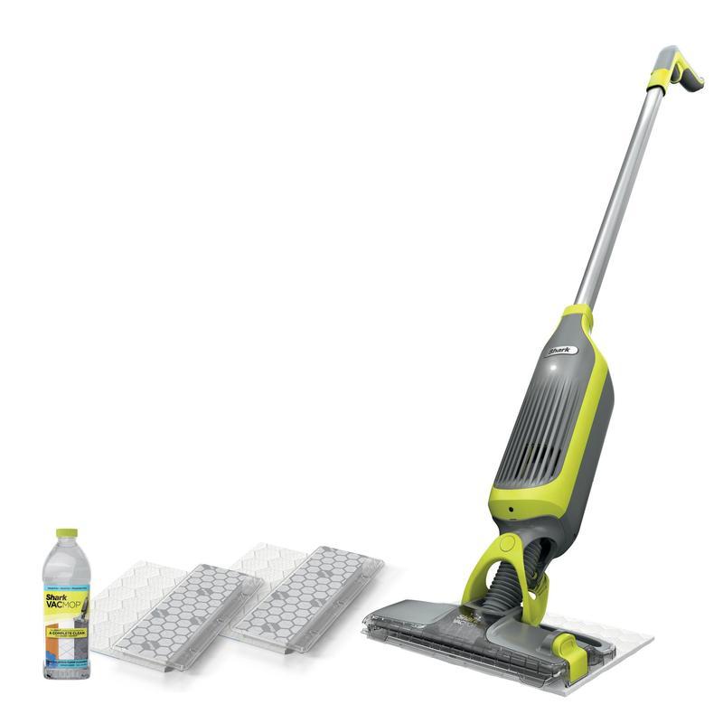 Shark VacMop 2-in-1 Cordless Hard Floor Vacuum Spray Mop Bundle with 16 Additional Pads | Quick Lightweight Cleans, Wipes Away Messes, 22x Disposable Pad Refills, 355ml Multi-Surface Floor Cleaner