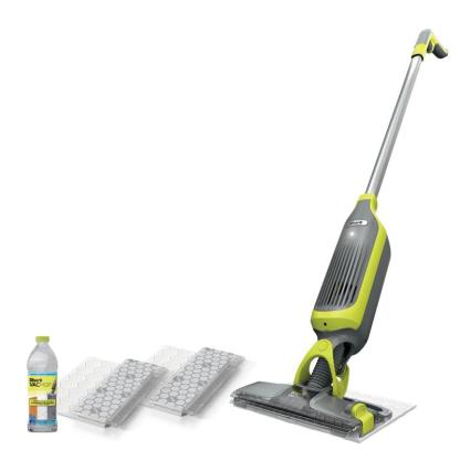 Shark VacMop 2-in-1 Cordless Hard Floor Vacuum Spray Mop Bundle with 16 Additional Pads | Quick Lightweight Cleans, Wipes Away Messes, 22x Disposable Pad Refills, 355ml Multi-Surface Floor Cleaner