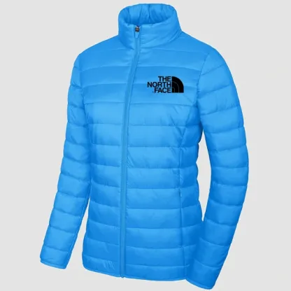 TNF®-Women's Lightweight Puffer Jacket Stand Collar Full Zip Quilted Lined Winter Coat