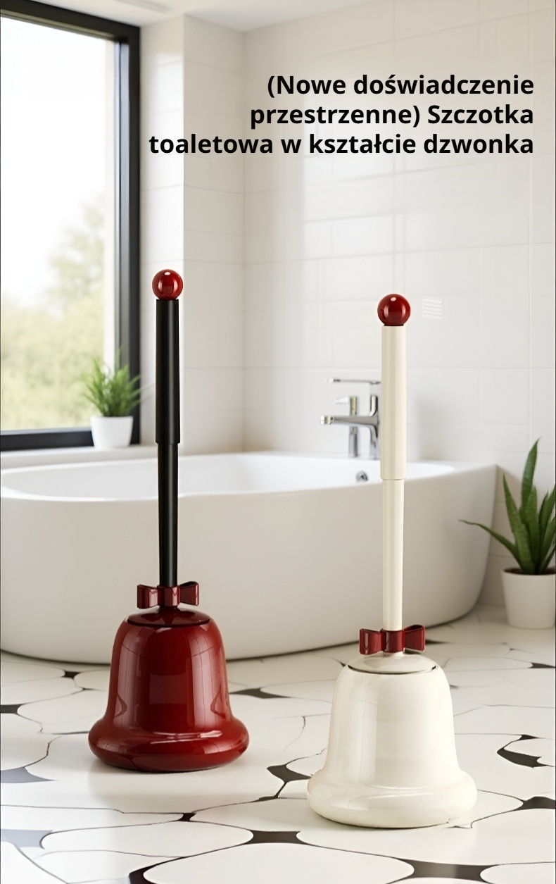 Stojąca szczotka do toalety w stylu retro z długą rączką
