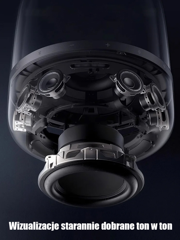 Czarny złoty krystaliczny głośnik dźwiękowy