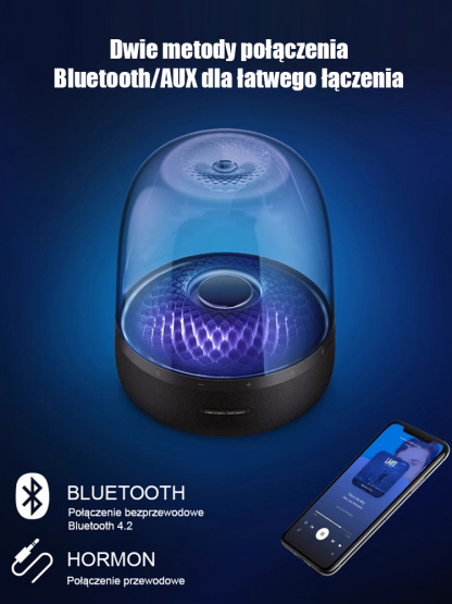 Czarny złoty krystaliczny głośnik dźwiękowy