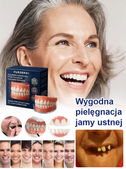 Funkcjonalny zestaw do protezy całkowitej.