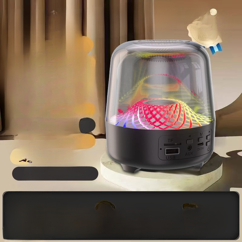 Czarny złoty krystaliczny głośnik dźwiękowy