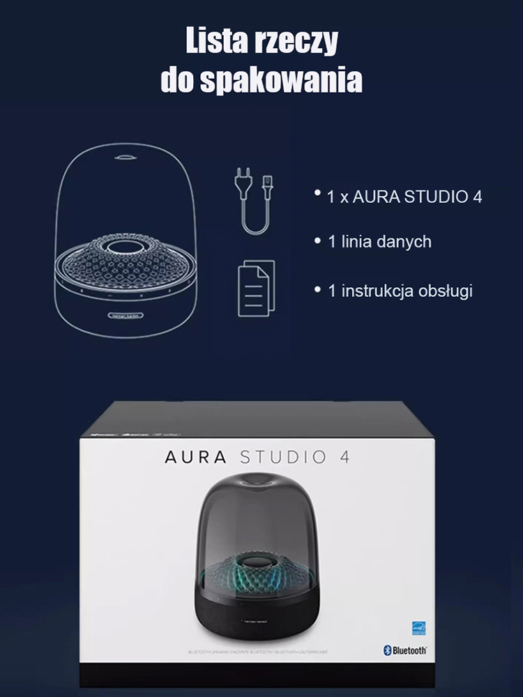 Czarny złoty krystaliczny głośnik dźwiękowy