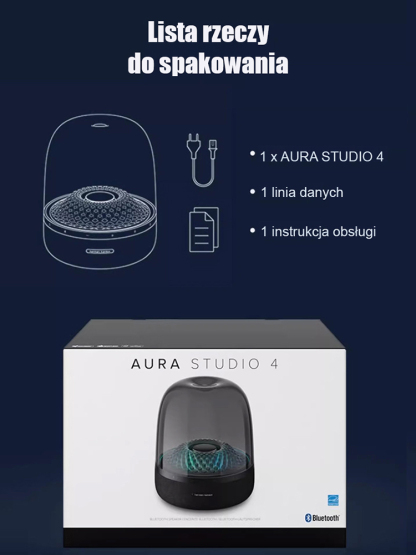 Czarny złoty krystaliczny głośnik dźwiękowy