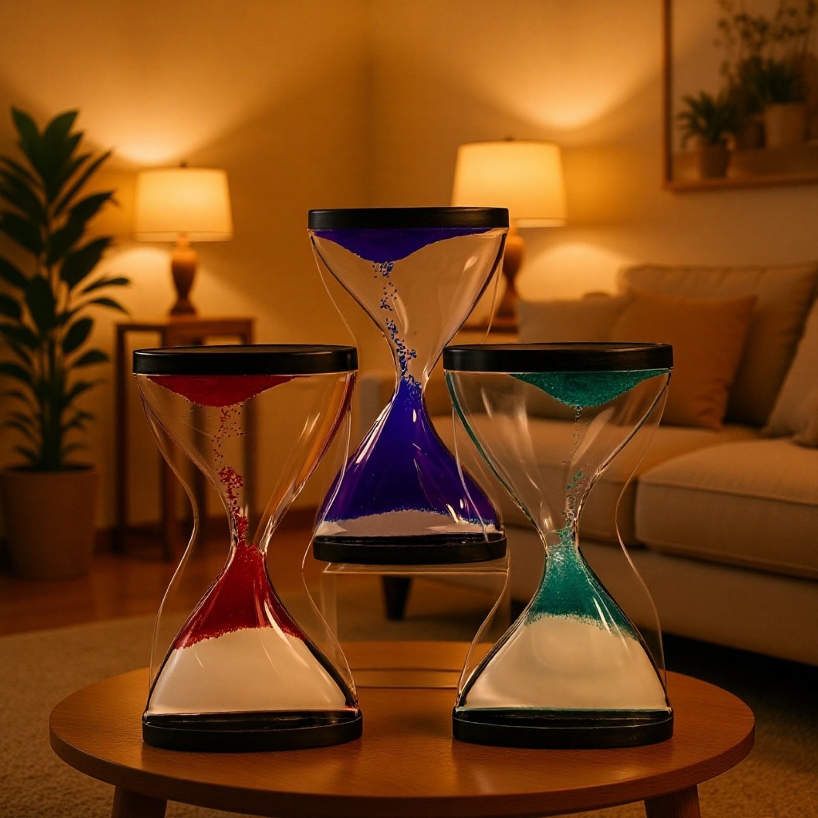 Piasek przesypujący się w stylowej klepsydrze